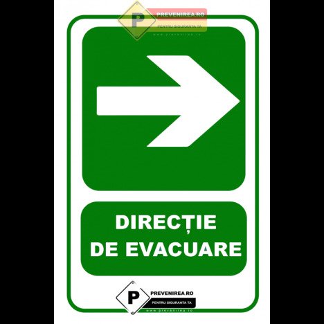 Indicatoare pentru directie de evacuare pentru dreapta